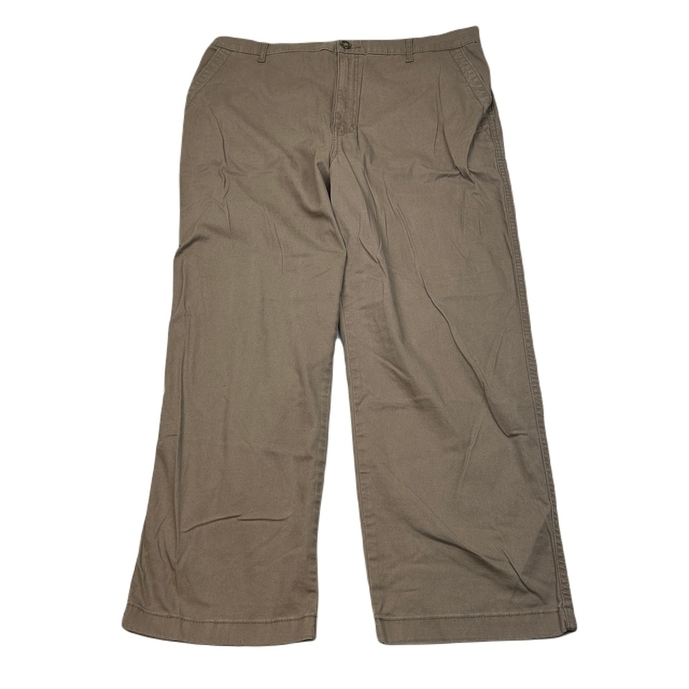 G.H. Bass Khaki Pants Womens 16‎ 36x26 Tan Wide Leg Casual Relaxed Fit